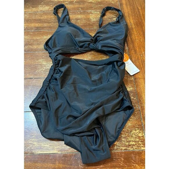 Charmo Womens One Piece Swimsuit Ruched Tummy Control High Cut Backless V Neck - Picture 3 of 6